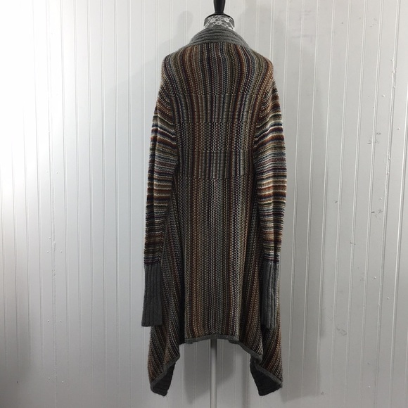 Jeans By Buffalo Gray Tan Knit Cardigan Sweater Womens Small Open Front Acrylic - Picture 3 of 10